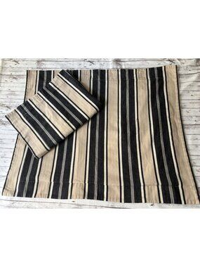 Pottery Barn Pillow Shams‎ Covers Cream Tan Charcoal Gray Standard Cotton PAIR